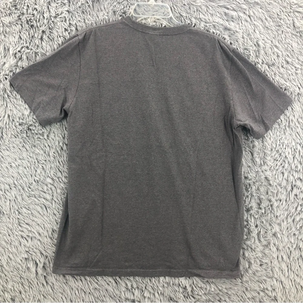 North Face Tshirt Mens Large Yellow Gray Short Sleeve Spellout